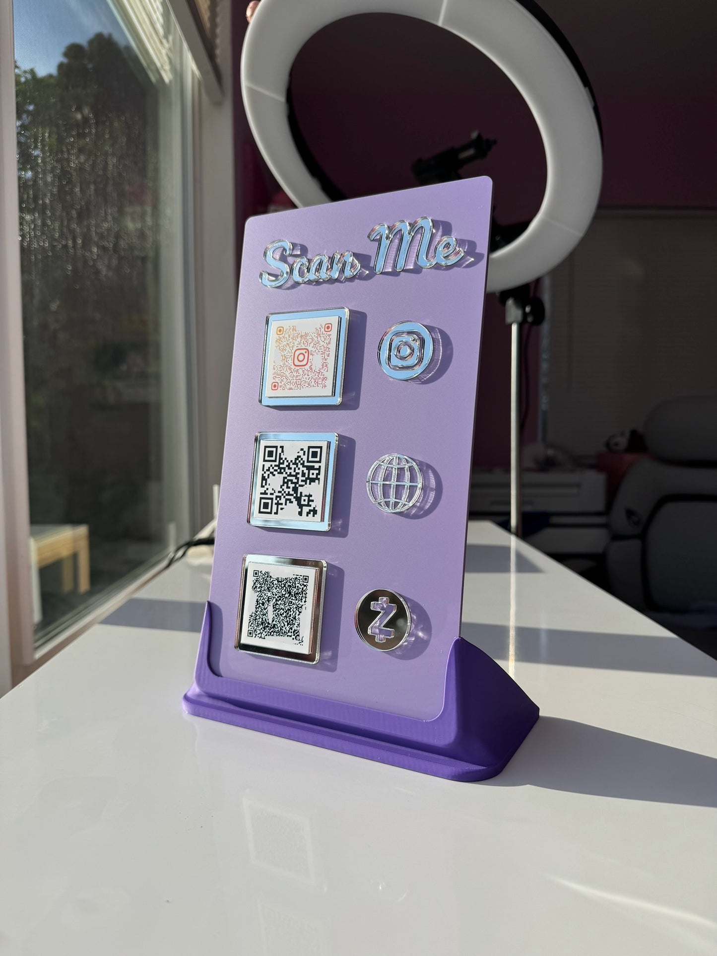 Rectangle 3 QR code acrylic stand FREE US DELIVERY
