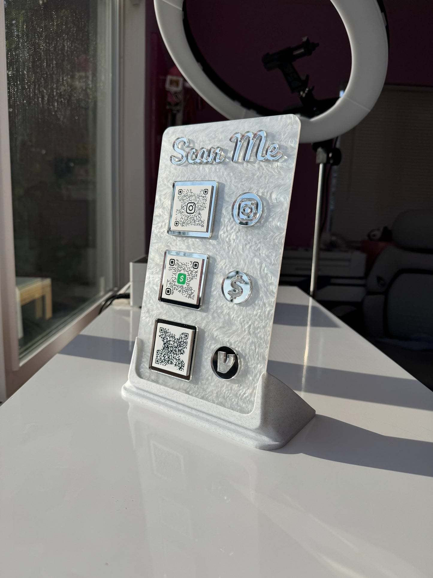 Rectangle 3 QR code acrylic stand FREE US DELIVERY