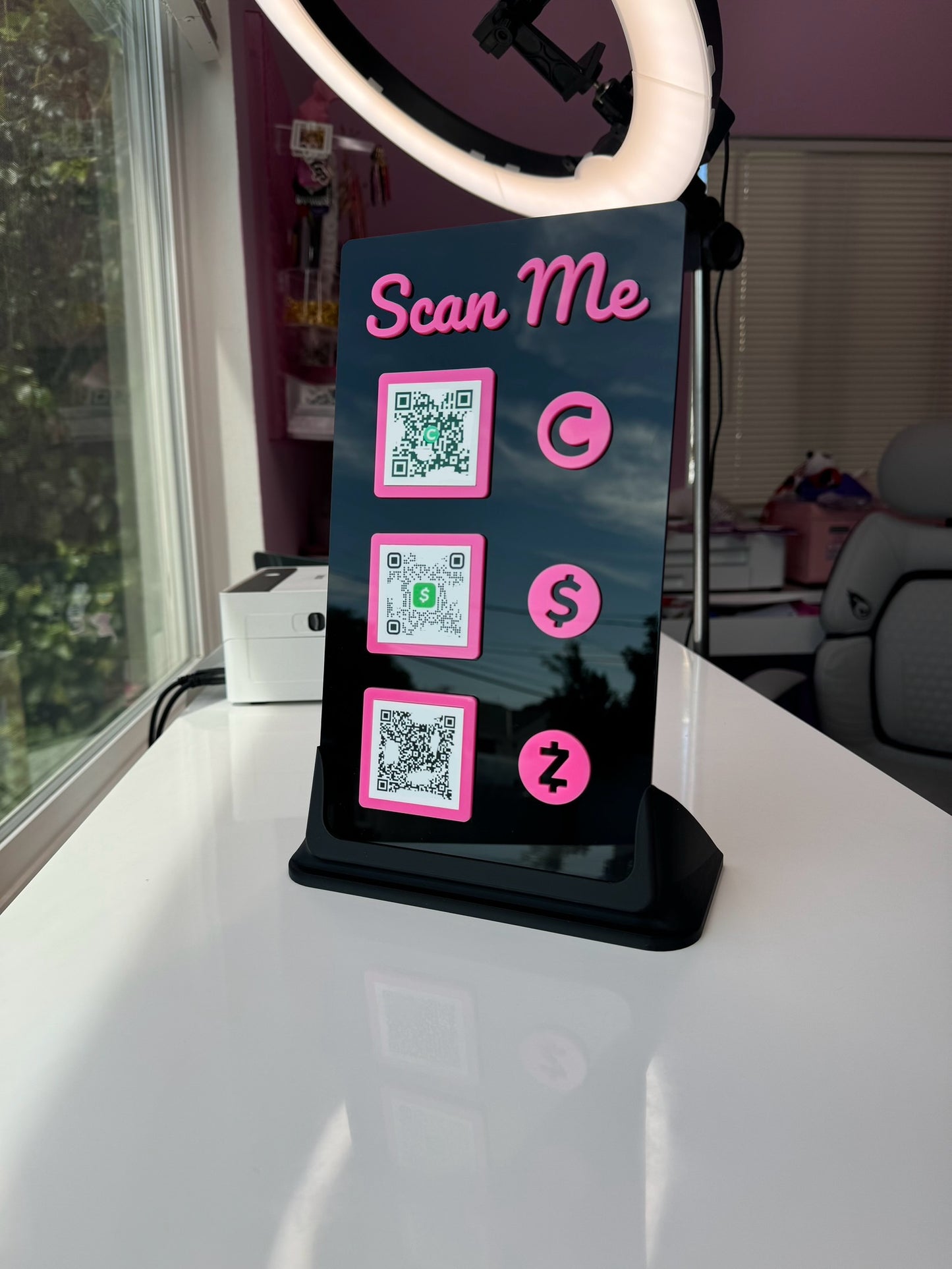 Rectangle 3 QR code acrylic stand FREE US DELIVERY