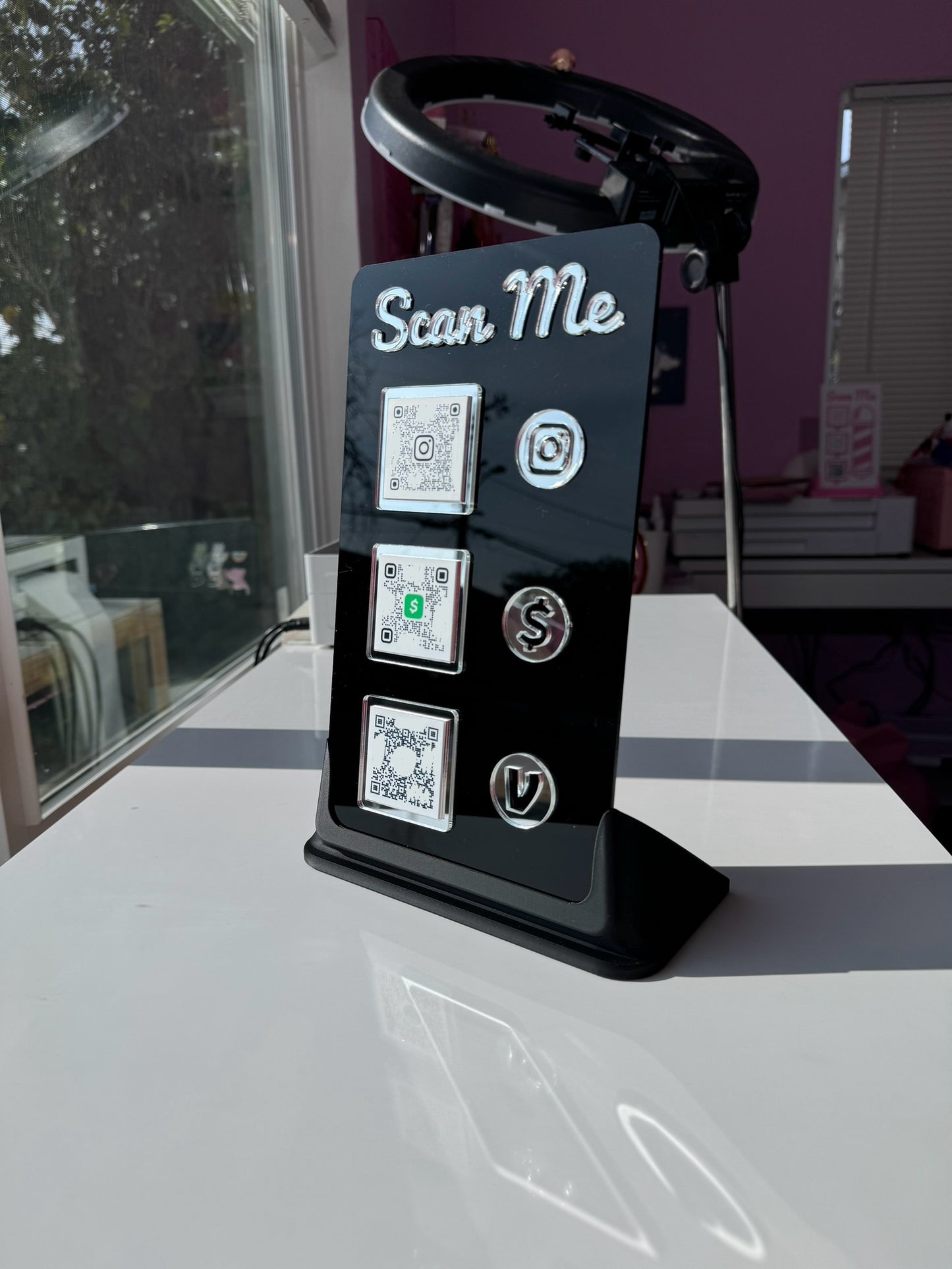 Rectangle 3 QR code acrylic stand FREE US DELIVERY