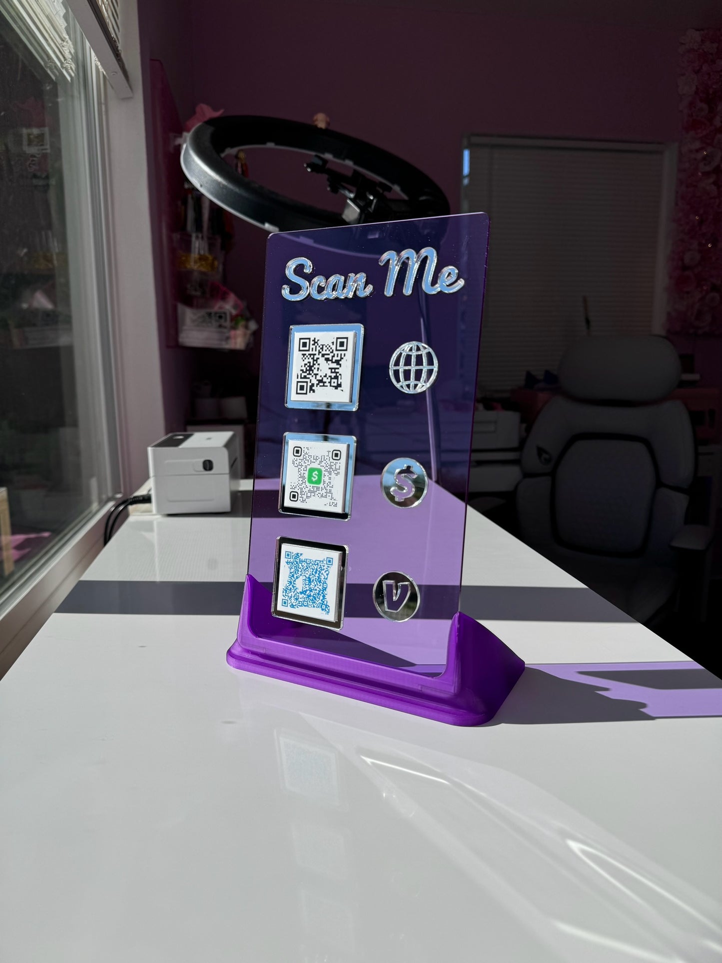 Rectangle 3 QR code acrylic stand FREE US DELIVERY