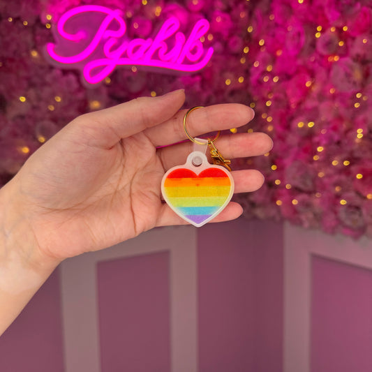 NFC Rainbow Pride heart keychain Free US Delivery