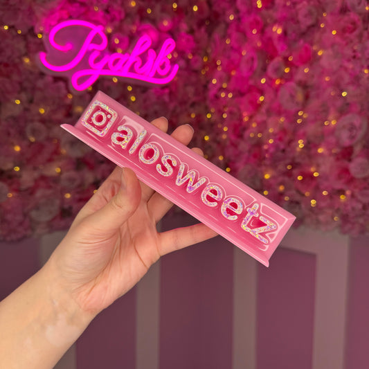 Light pink nameplate #63