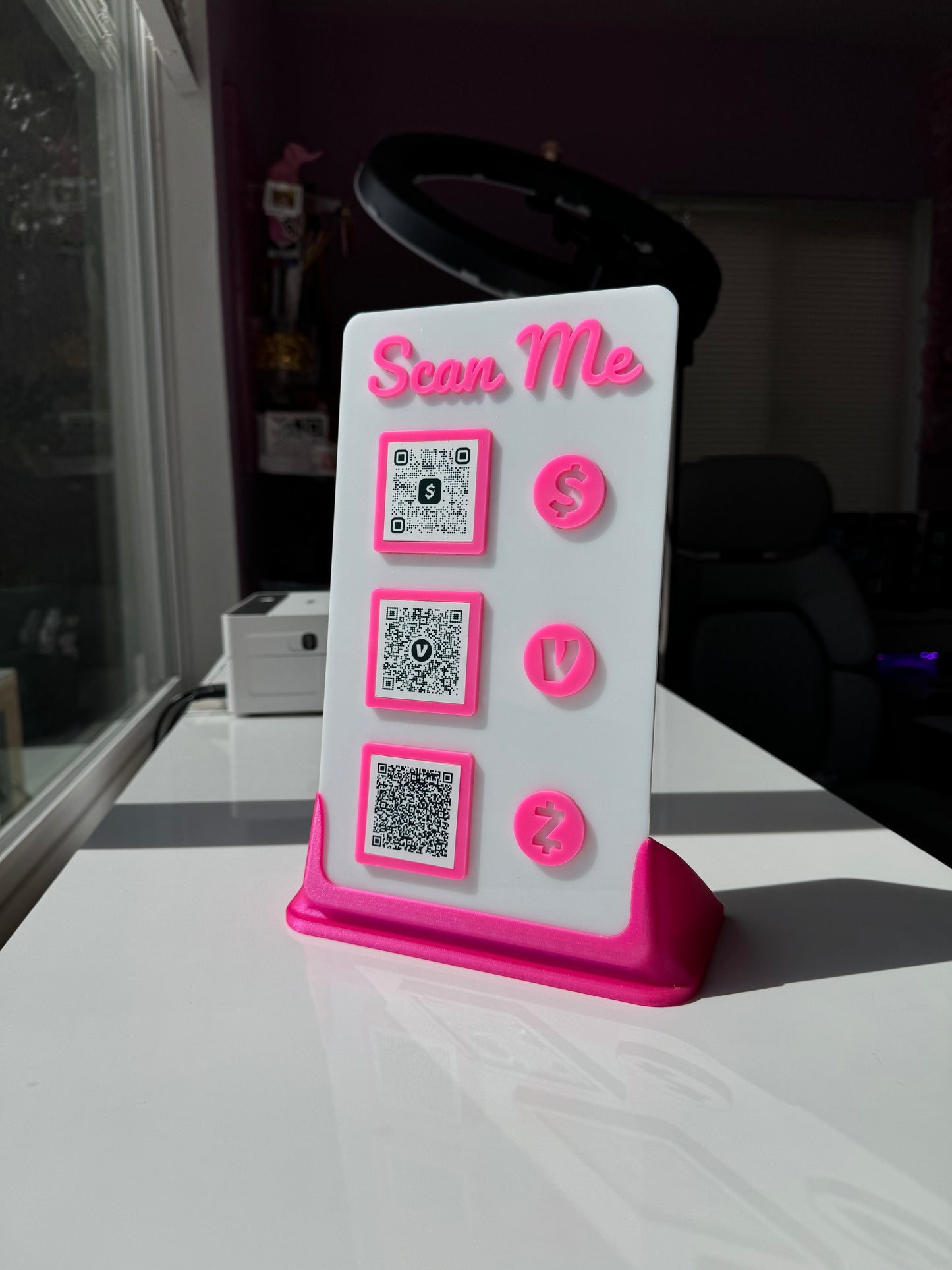 Rectangle 3 QR code acrylic stand FREE US DELIVERY