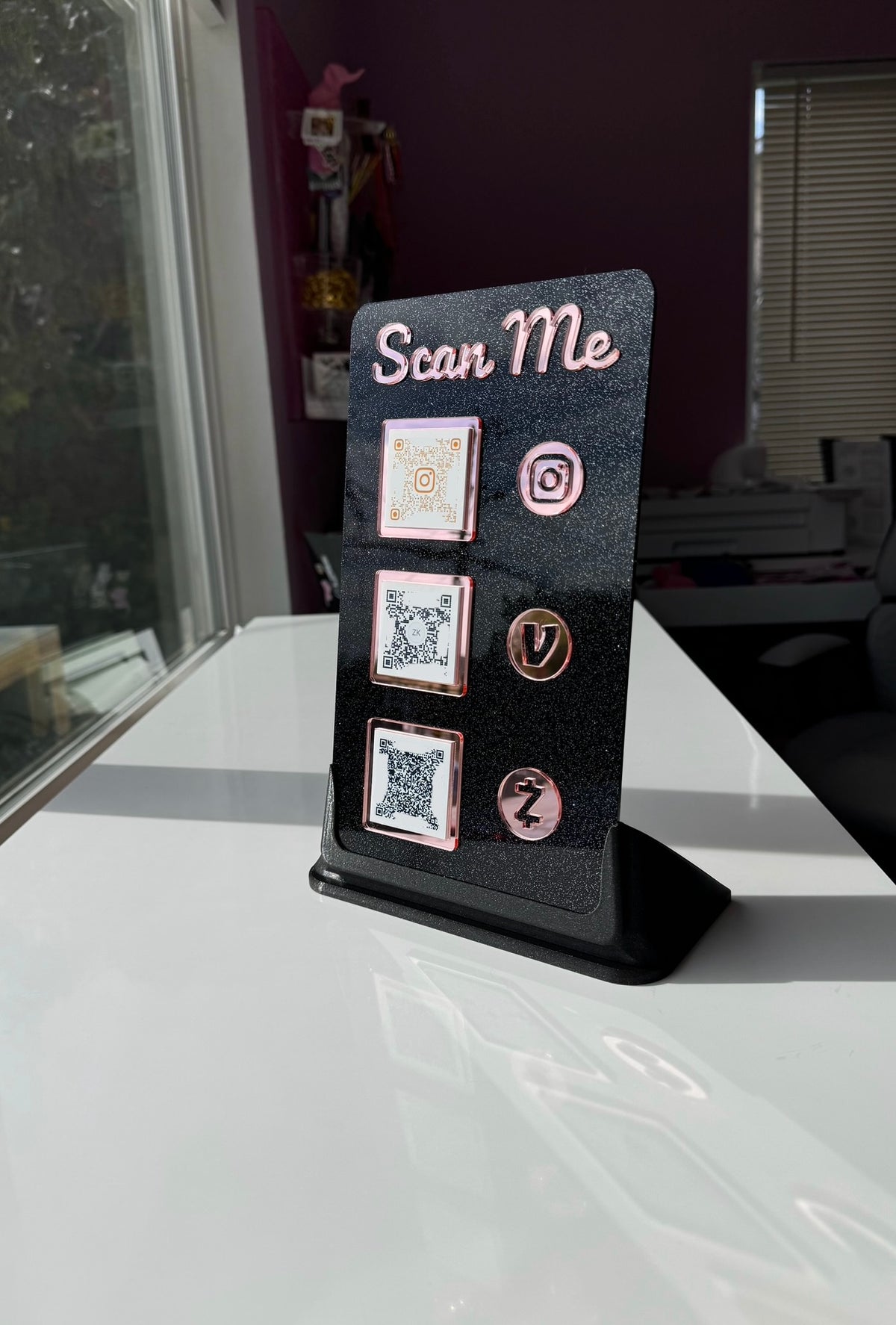 Qr Code Satnd Rectangle 3 QR code acrylic stand FREE US DELIVERY – Pyahik nameplates