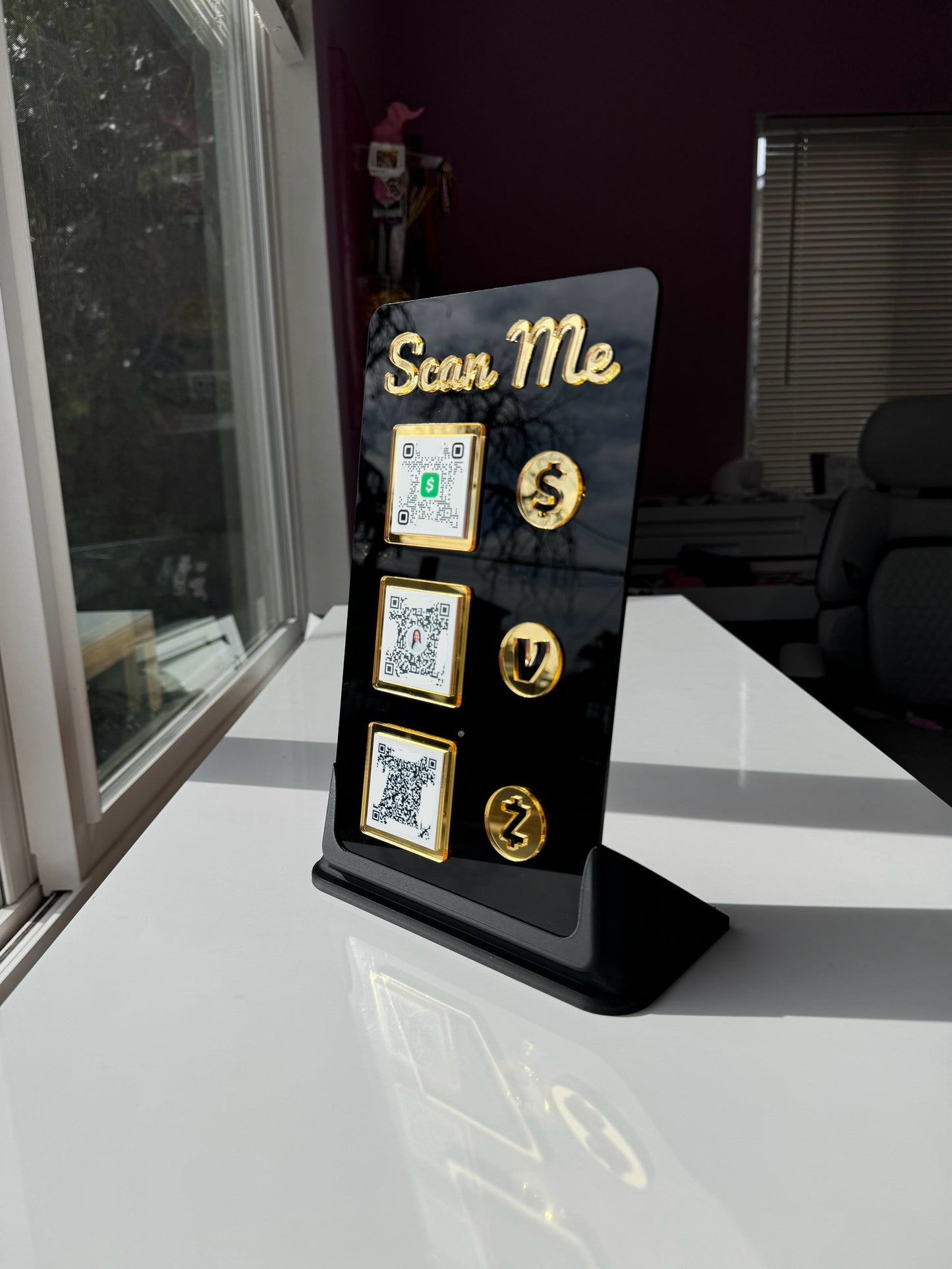 Rectangle 3 QR code acrylic stand FREE US DELIVERY