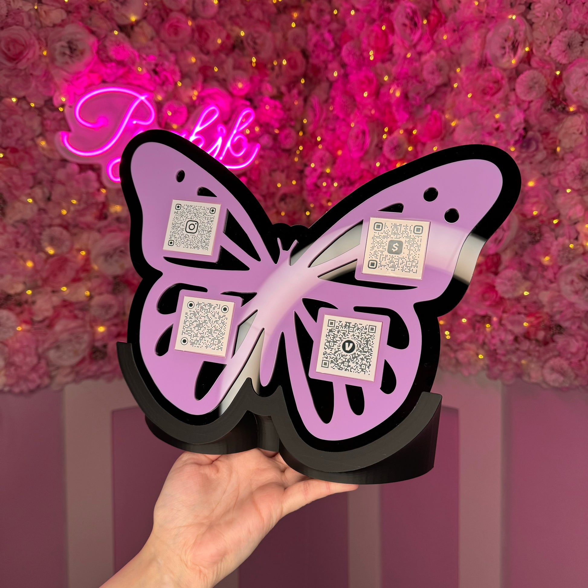 4 QR code acrylic Butterfly stand FREE US DELIVERY – Pyahik nameplates
