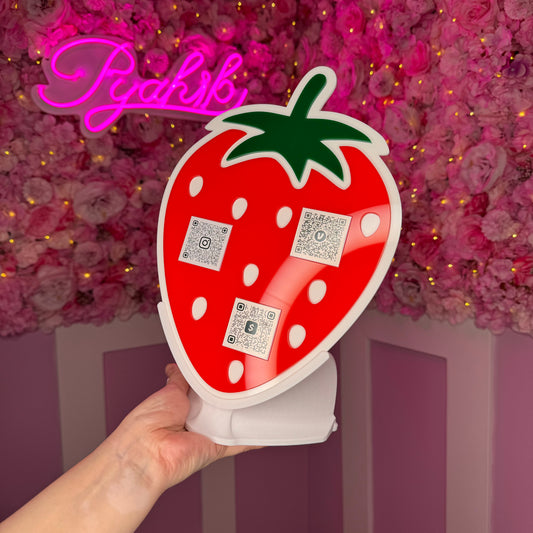 Strawberry 3 QR code acrylic stand FREE US DELIVERY