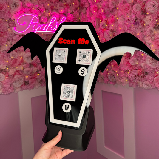 Coffin 3 QR code acrylic stand FREE US DELIVERY