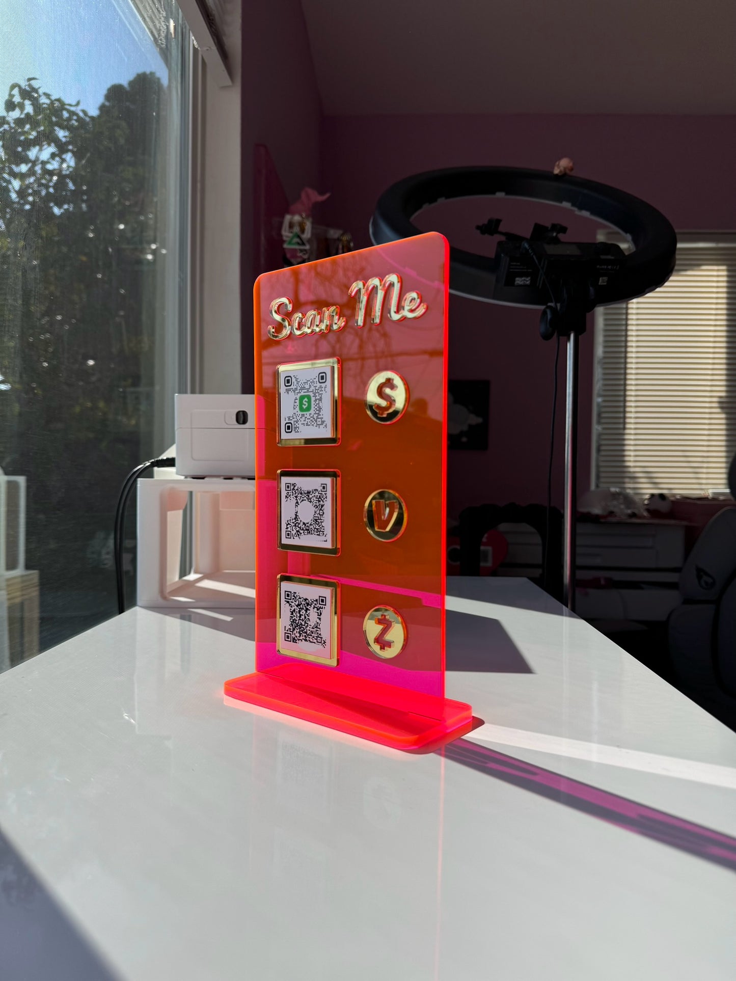 Rectangle 3 QR code acrylic stand FREE US DELIVERY