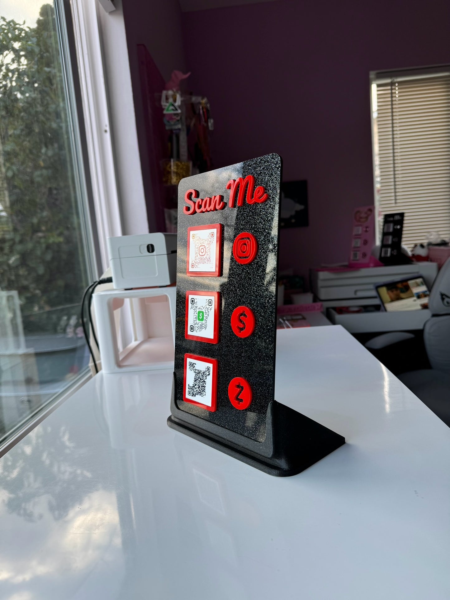 Rectangle 3 QR code acrylic stand FREE US DELIVERY