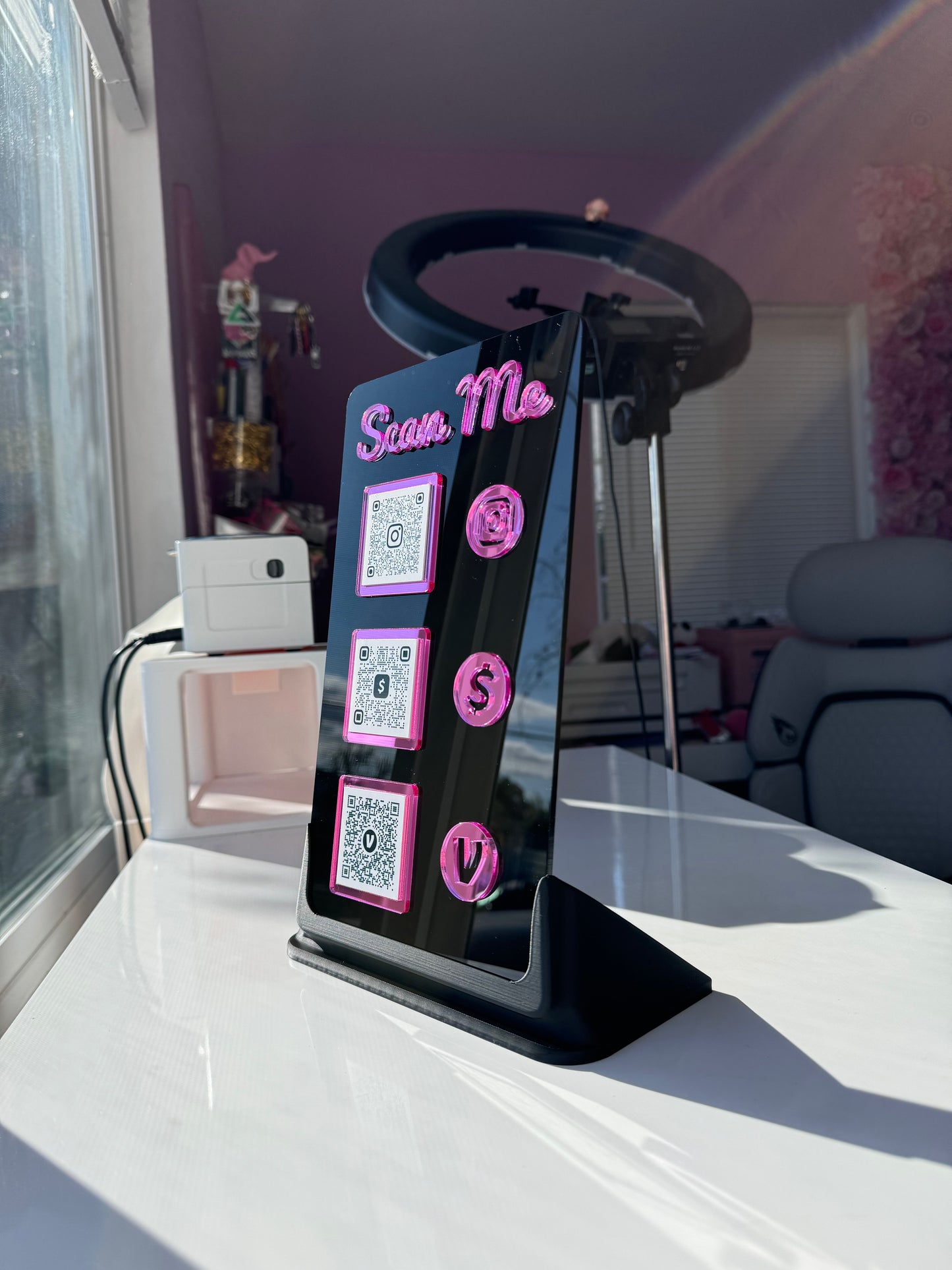 Rectangle 3 QR code acrylic stand FREE US DELIVERY