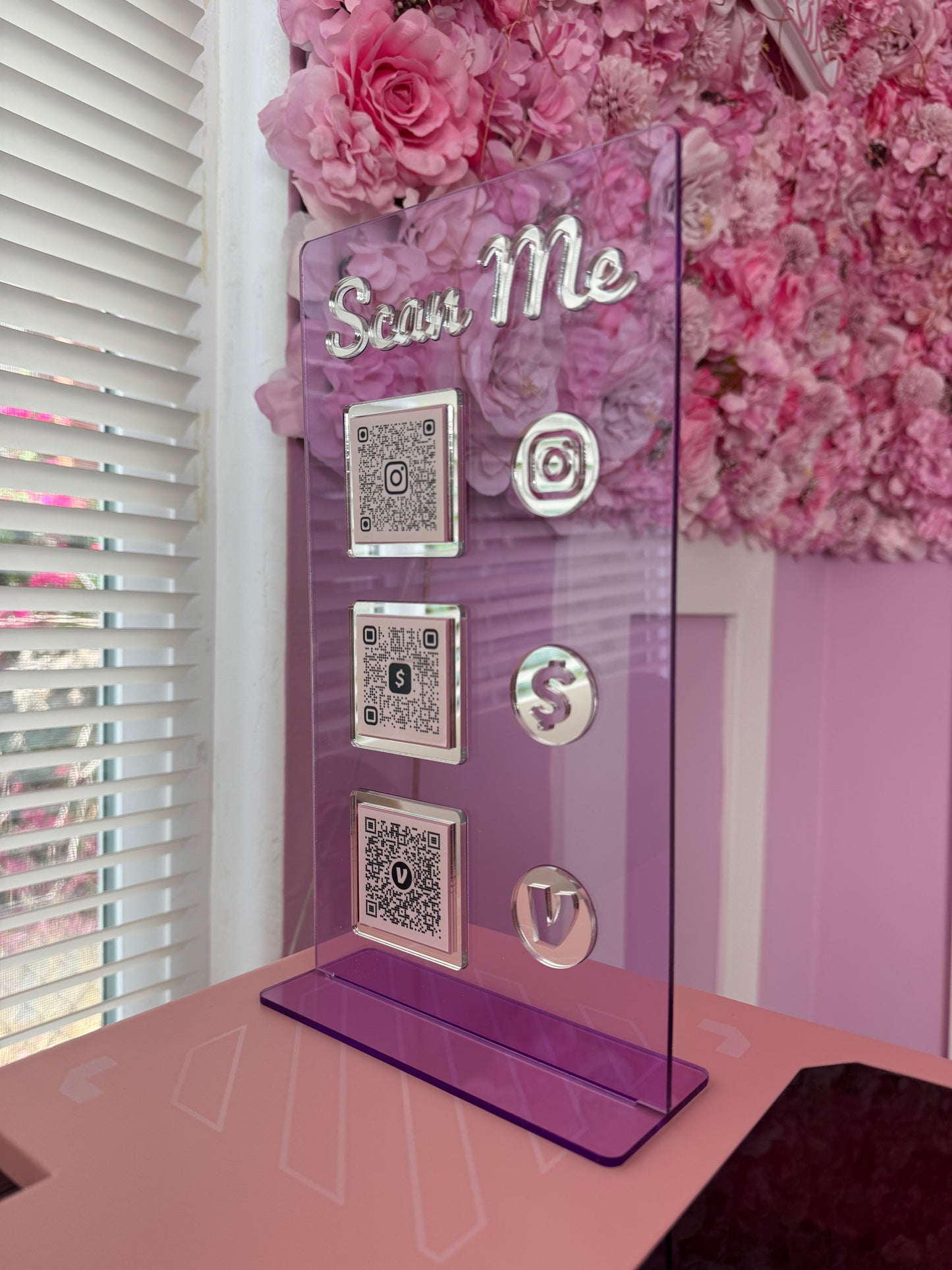 Rectangle 3 QR code acrylic stand FREE US DELIVERY