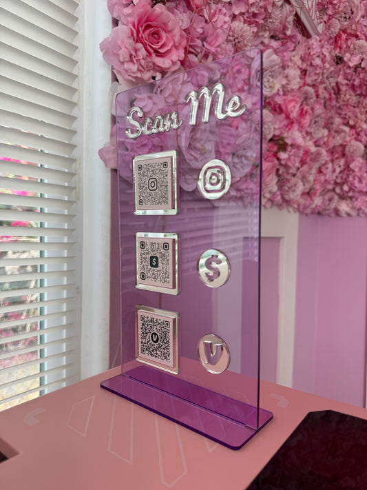 Rectangle 3 QR code acrylic stand FREE US DELIVERY