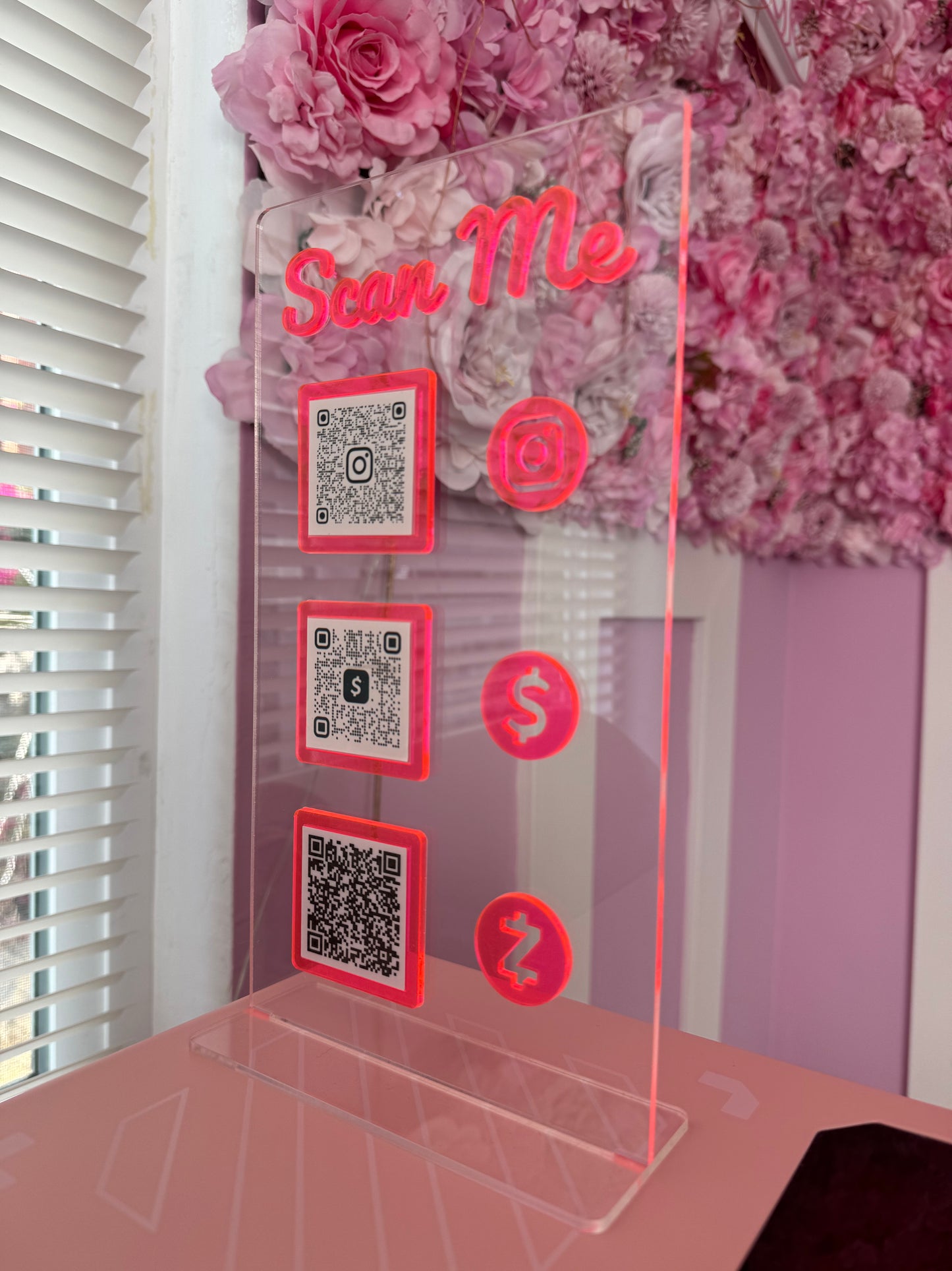 Rectangle 3 QR code acrylic stand FREE US DELIVERY