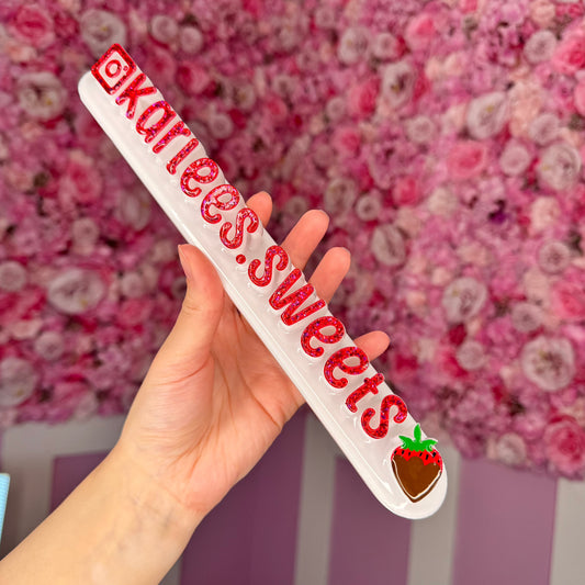 White  nameplate with Strawberry #47