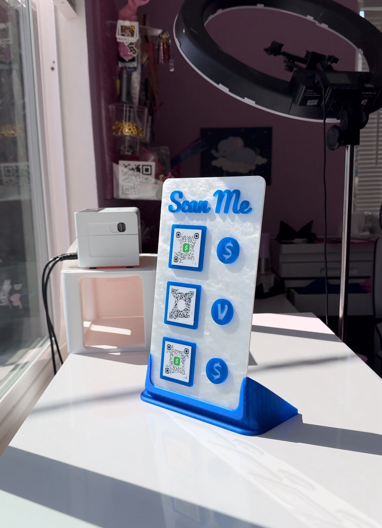 Rectangle 3 QR code acrylic stand FREE US DELIVERY