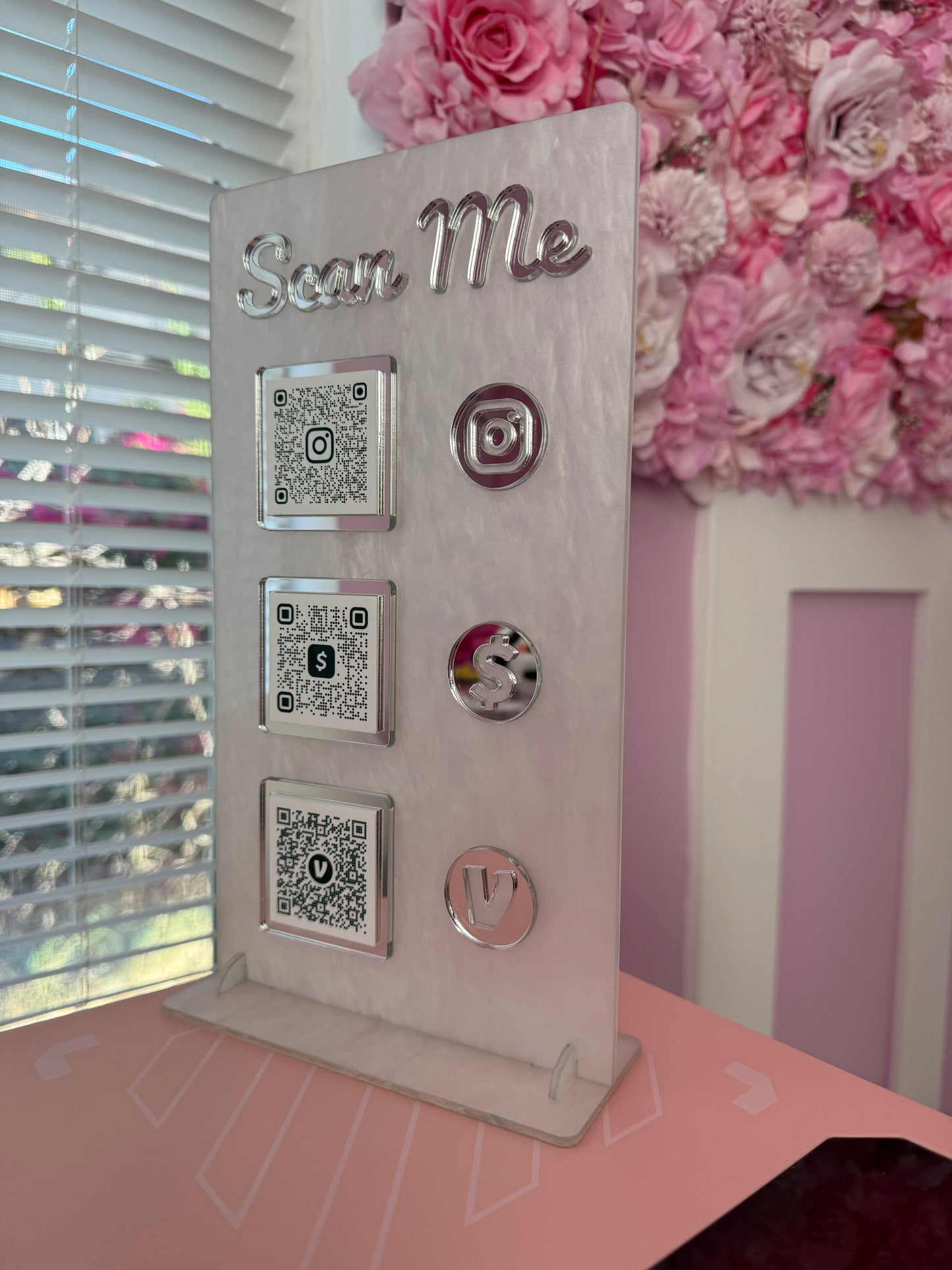 Rectangle 3 QR code acrylic stand FREE US DELIVERY