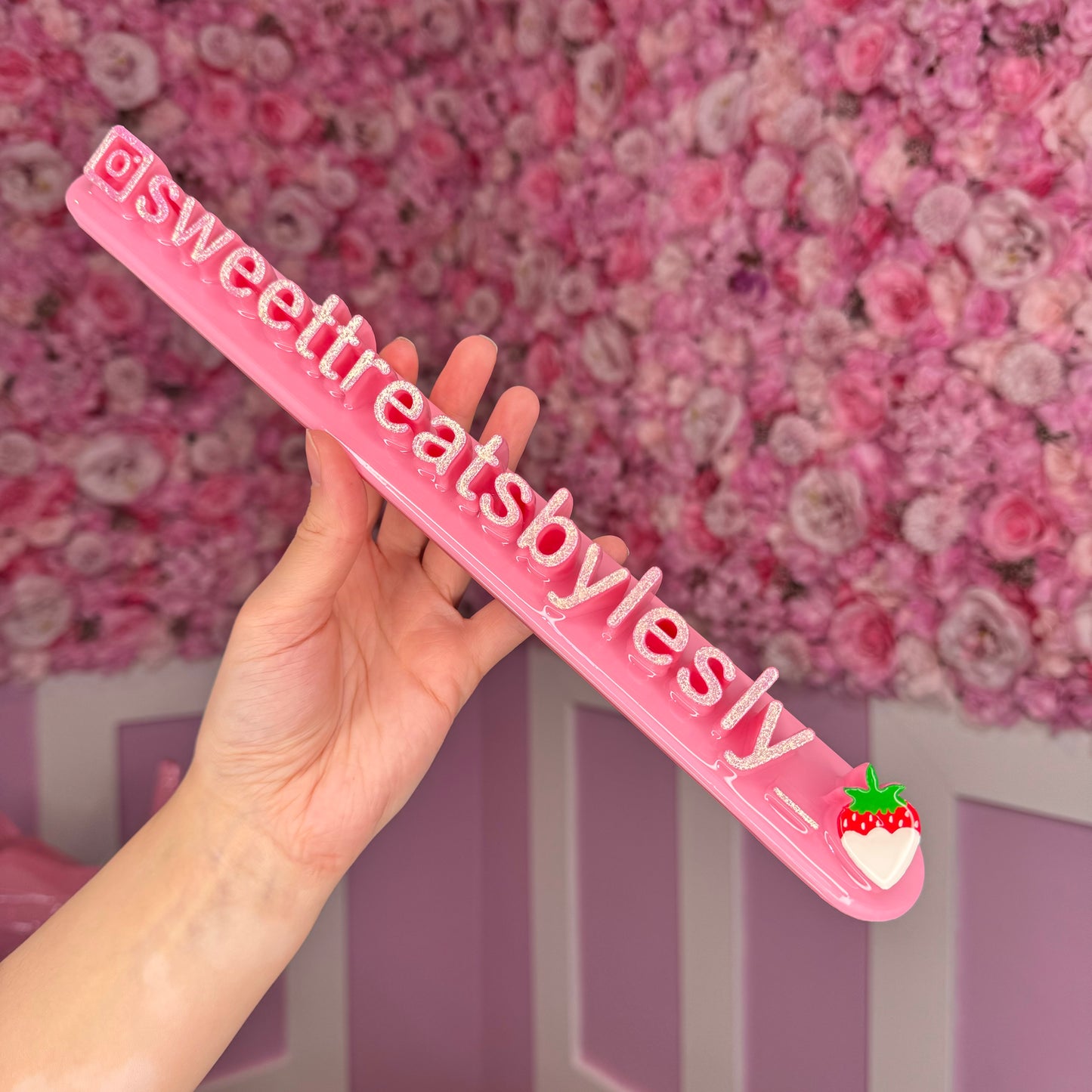 Pink nameplate with Strawberry  #37