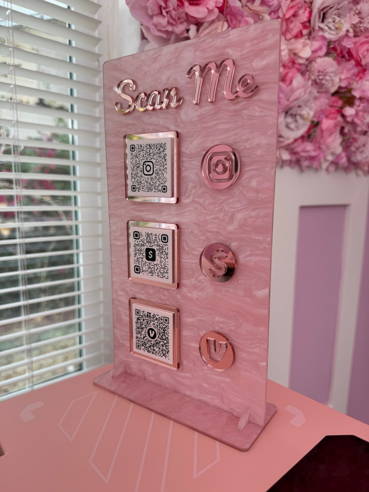 Rectangle 3 QR code acrylic stand FREE US DELIVERY