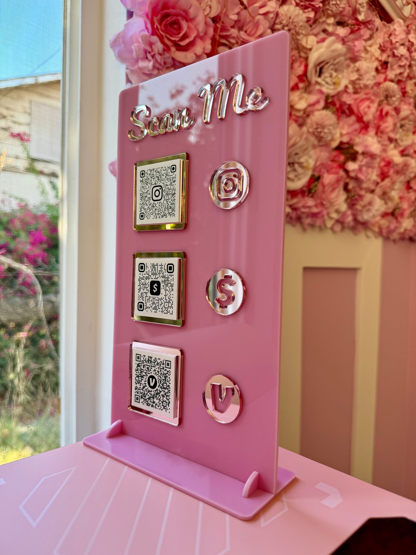 Rectangle 3 QR code acrylic stand FREE US DELIVERY