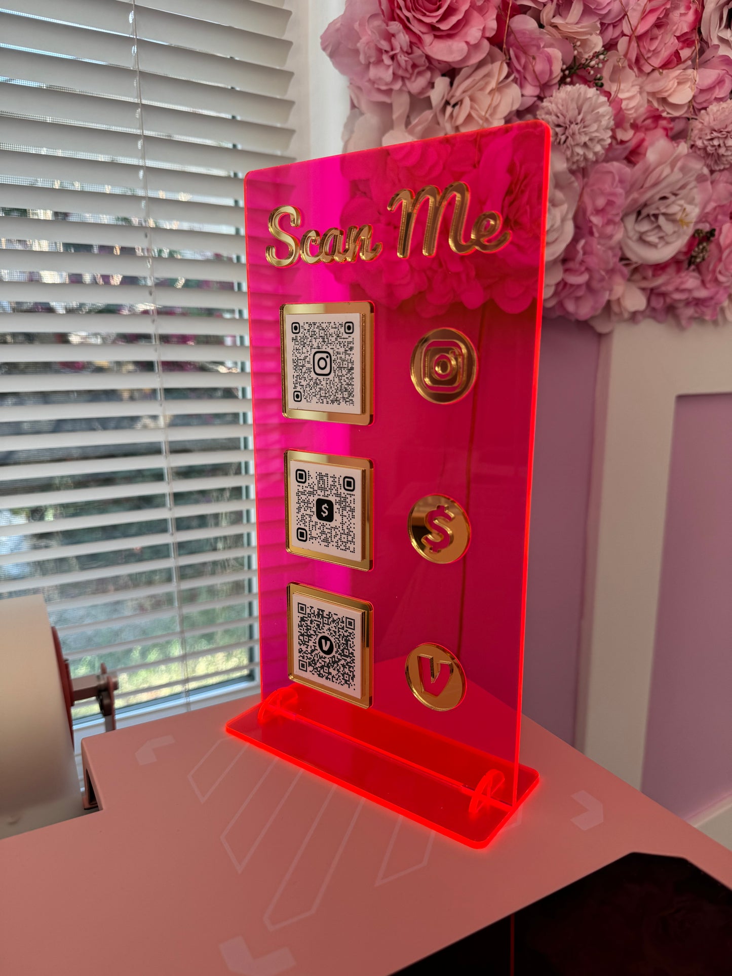 Rectangle 3 QR code acrylic stand FREE US DELIVERY