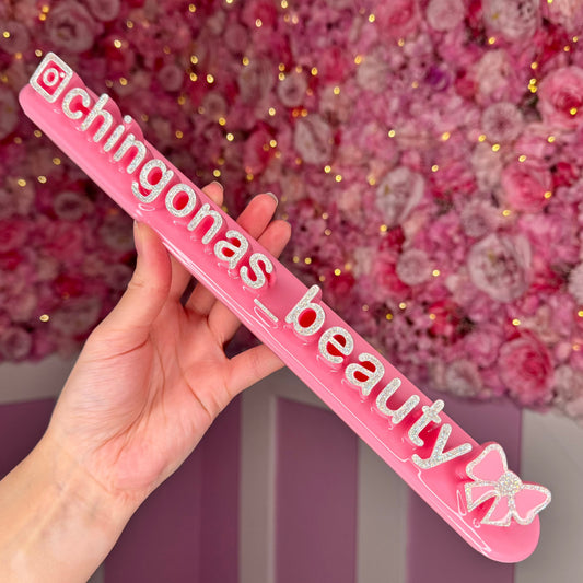 Pink nameplate Bow   #39