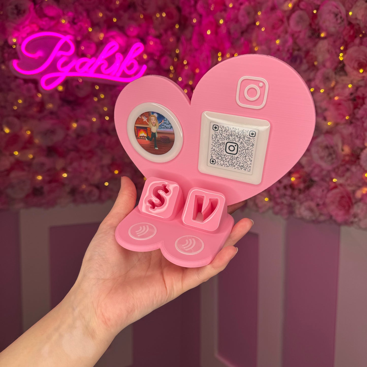 2 Payment Stand, logo AND INSTAGRAM(QR)  FREE US DELIVERY