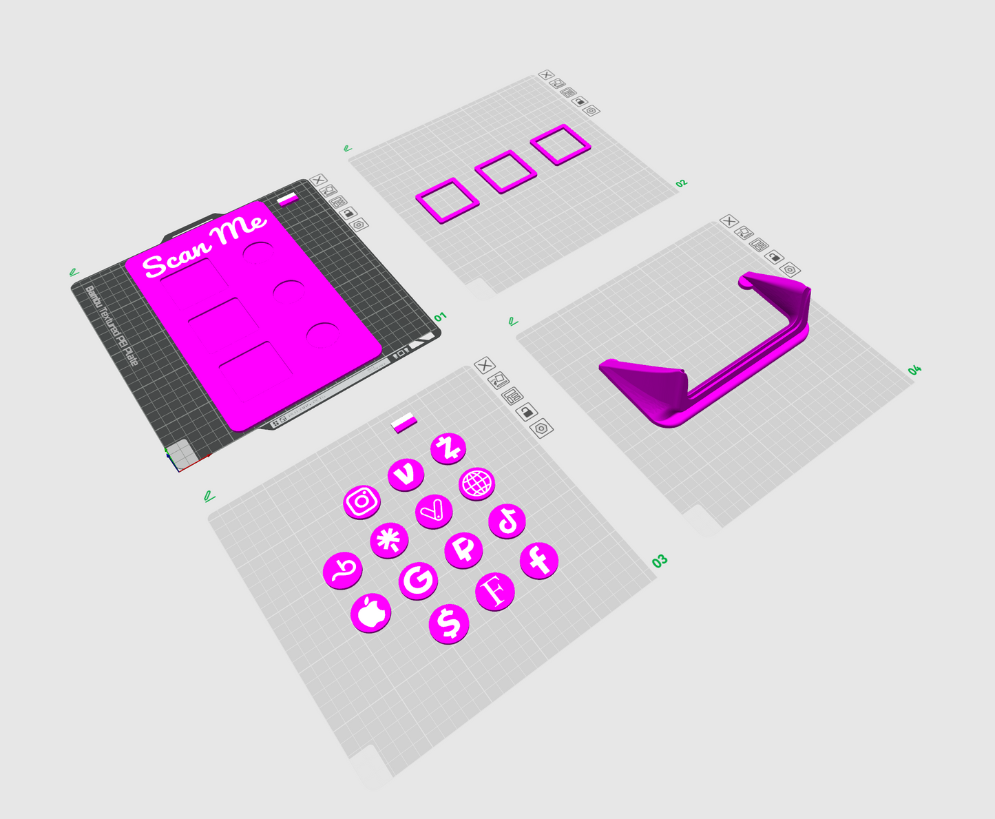 Rectangle QR code stand STL