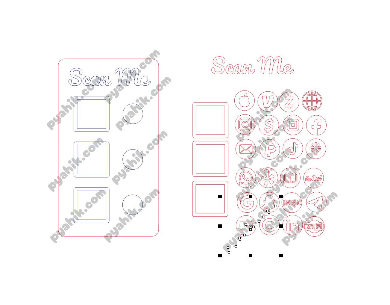 Rectangle stand Hybrid (SVG+STL)