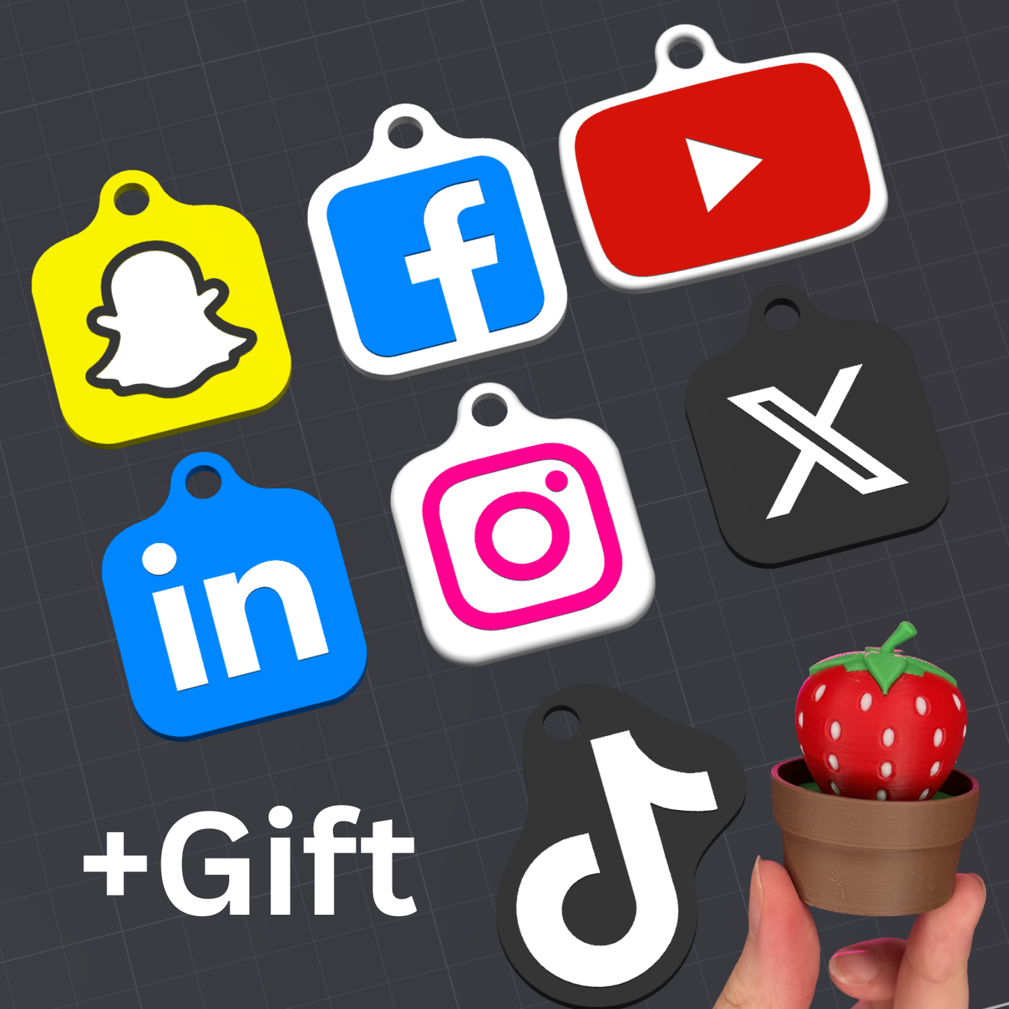 Social Media bundle (7 STL designs)